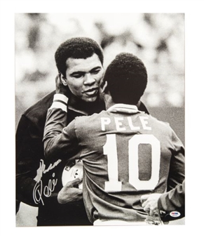 Muhammad Ali and Pele Dual Signed 16x20 Photo